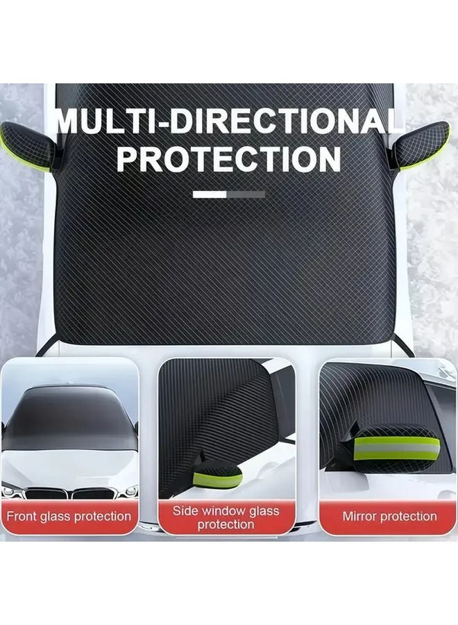 Green Reflective Car Windshield Cover All Season Sun Frost Snow Shield Magnetic SUV Sedan - Image 5